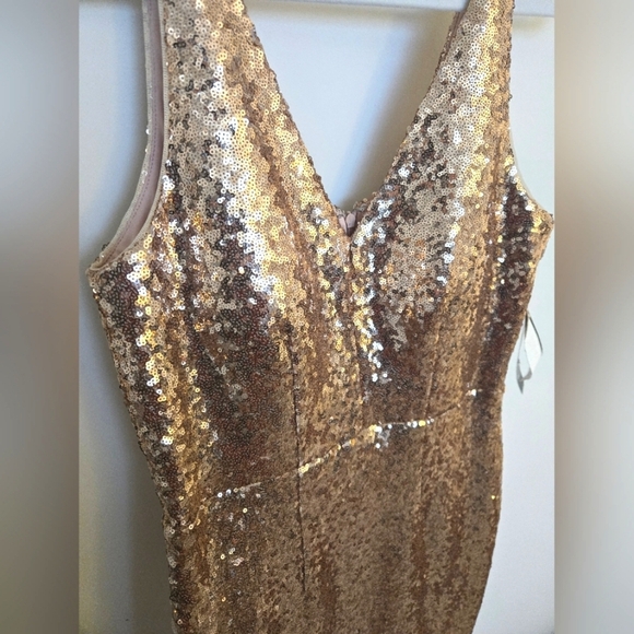 Nightway NWT sequined sleeveless NYE party champaign cocktail dress | 12 - Picture 7 of 7